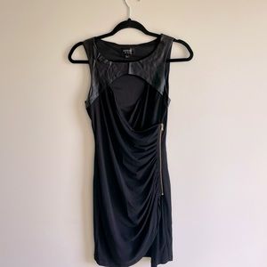 Little Black Dress with Leather accents